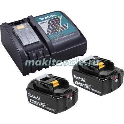 Набор 2 аккумулятора BL1840B(4Ач) и З/У в кейсе Makita 198310-8