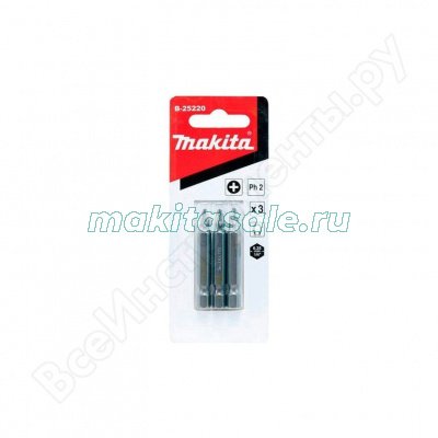 Биты Makita B-25220 PH2 50мм 3 шт PHILLIPS