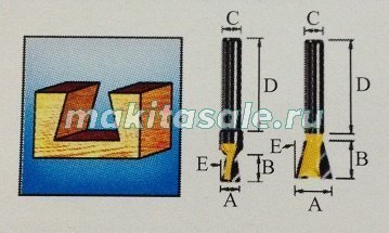 Фреза ласточкин хвост Макита 9.5х9.5х8х32 R9 (D-10883)