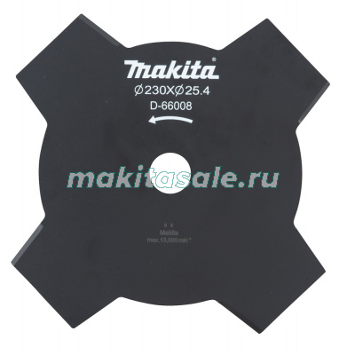 Нож для травы, 4-зубца, d- 230x25,4мм D-66008