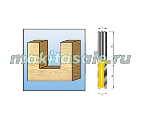 Фреза пазовая твердосплавная 12х20х35мм Makita D-10447