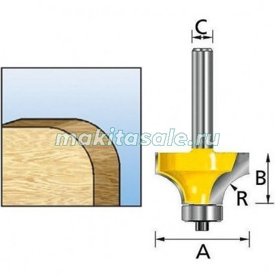 Фреза кромочная калевочная с опорным подшипником Makita D-68476