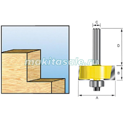 Фреза кромочная фальцевая с опорным подшипником Makita D-48745 60.8x31.8x12.2мм