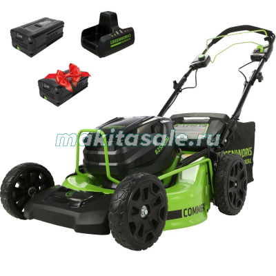 Газонокосилка аккумуляторная Greenworks GC82LM51SP2, 82V, с АКБ 5 Ач и ЗУ