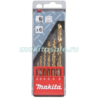 Набор сверл по металлу 6шт Makita D-43555