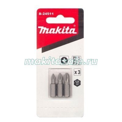 Биты Makita B-24511 PH1,2,3 25мм 3 шт PHILLIPS