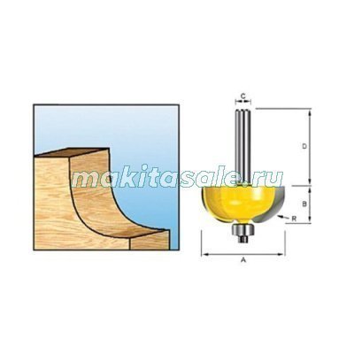 Кромочная галтельная фреза Макита 34.9x15.9х8х32 R12.7 (D-11483)