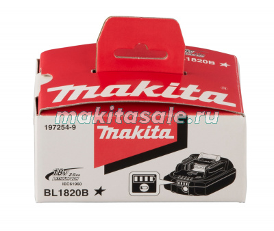 Аккумулятор BL1820B (LXT 18В, 2Ач, инд. заряда), картон, 1 шт. 
